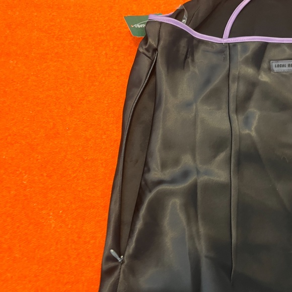 Local Heroes black and purple satin stripe party mini slip dress NWT - Picture 11 of 16